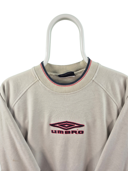 Umbro 90s Front Logo Sweater Heren | Beige | Maat L