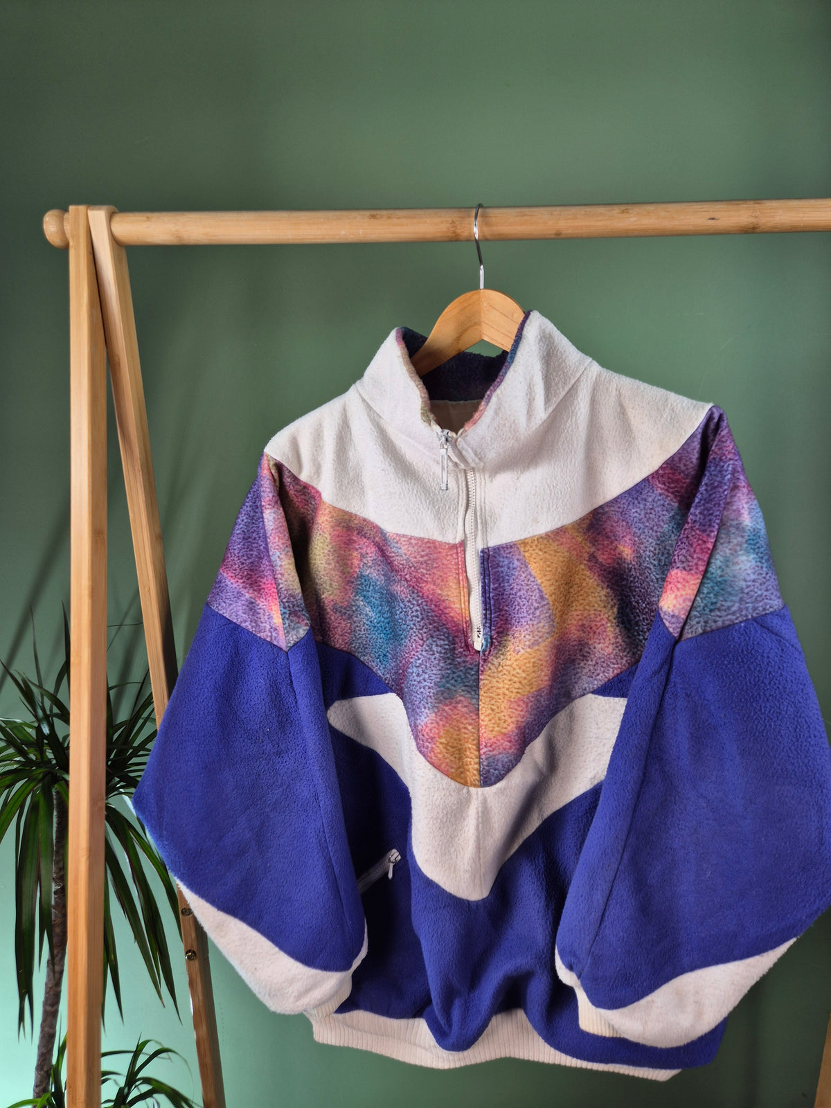 Crazy Fleece 90s Quarter Zip Sweater Dames | Paars | Maat M