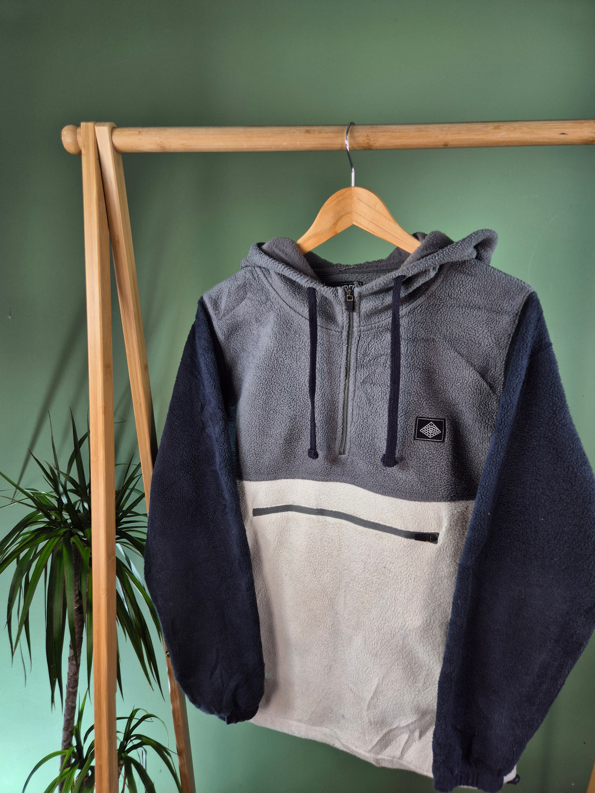 Fleece 90s Hoodie Heren | Grijs | Maat S