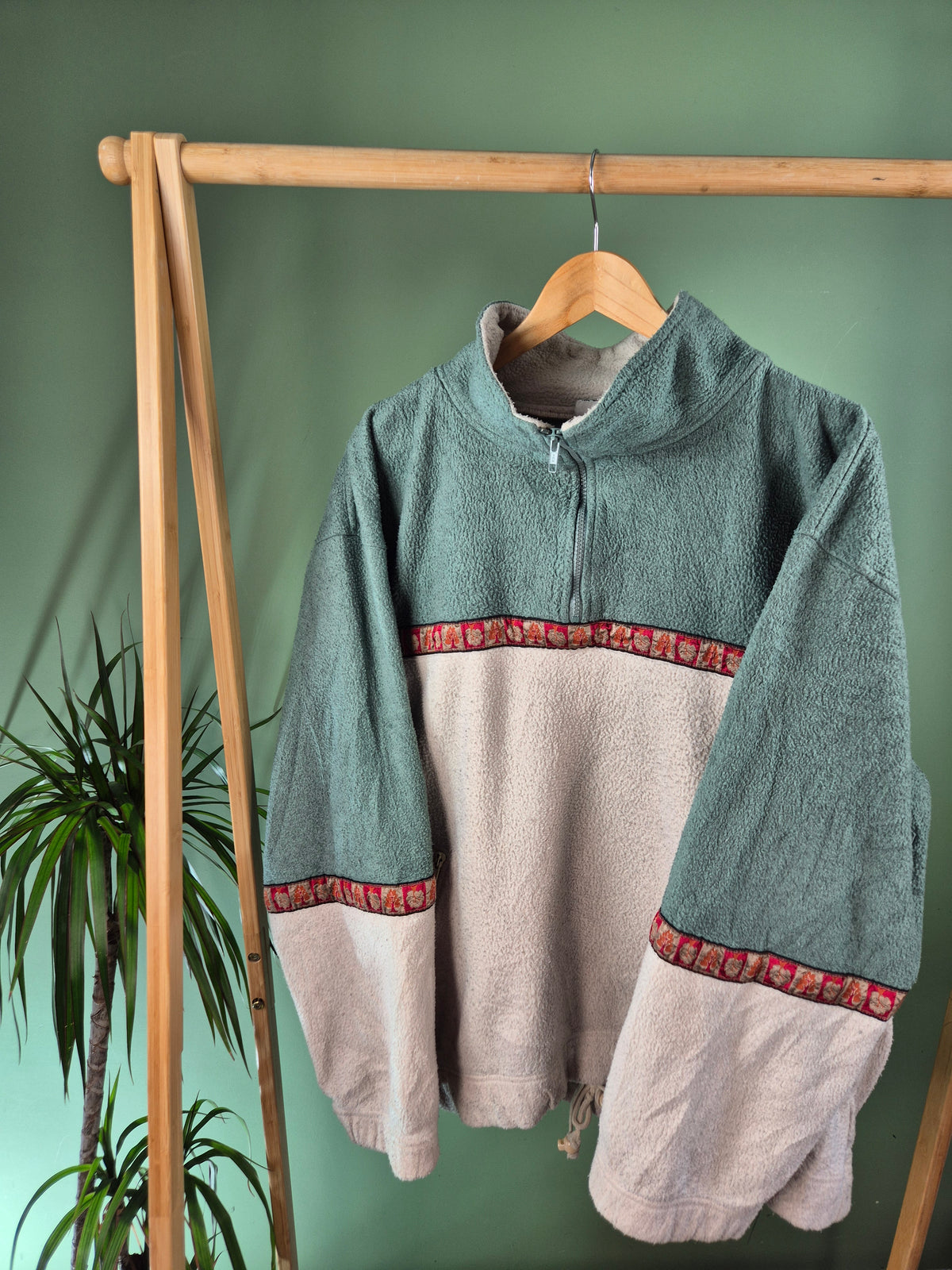 Crazy Fleece 90s Sweater Heren | Groen | Maat XL