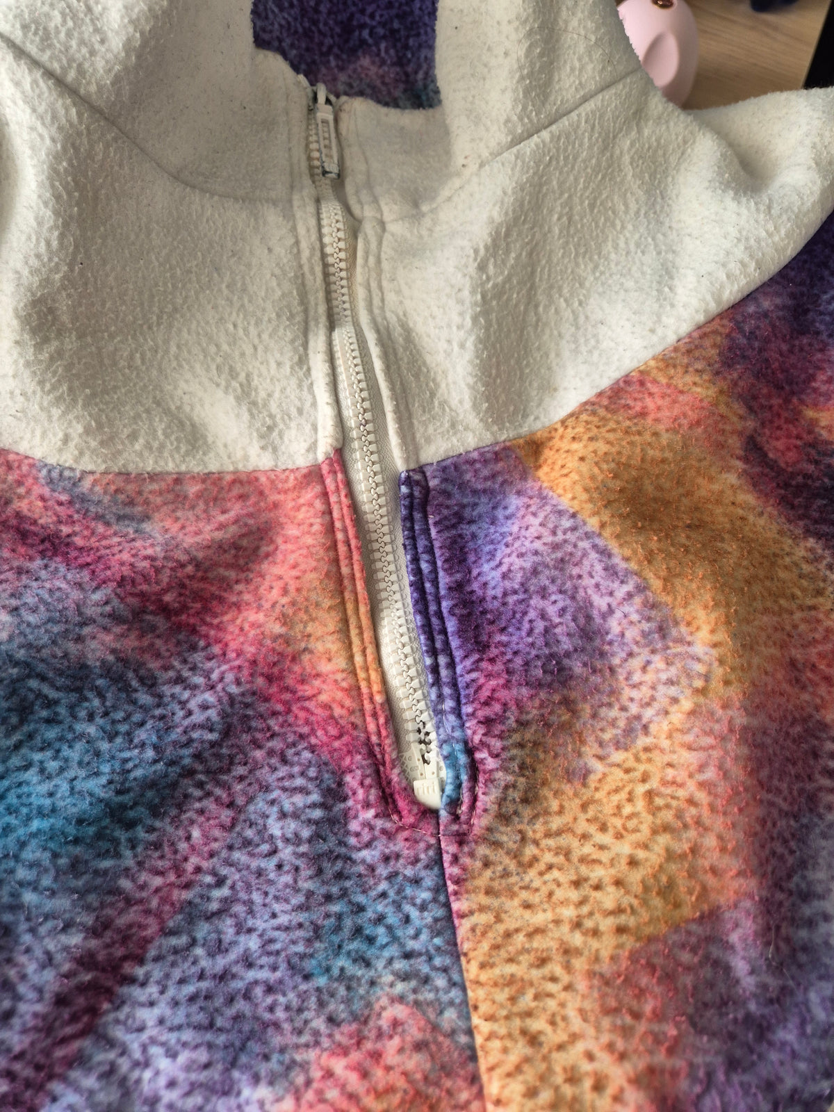 Crazy Fleece 90s Quarter Zip Sweater Dames | Paars | Maat M