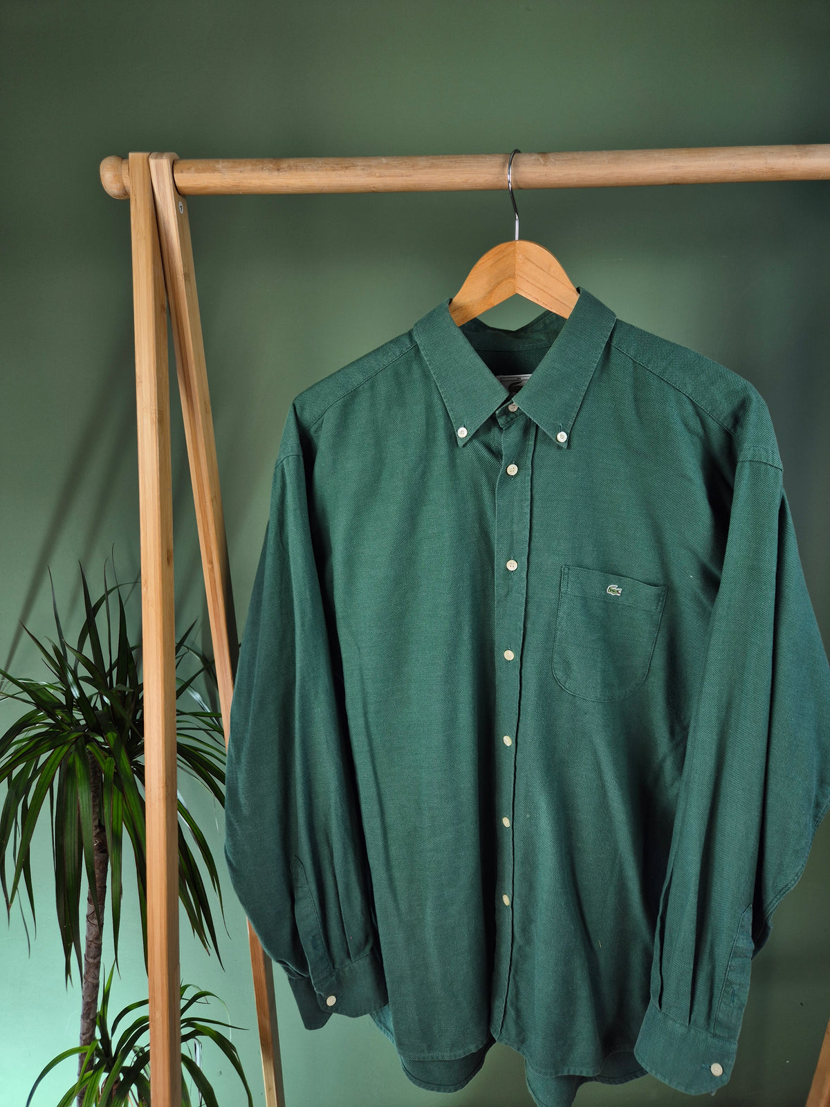 Lacoste Chest Logo Shirt Heren | Groen | Maat XL