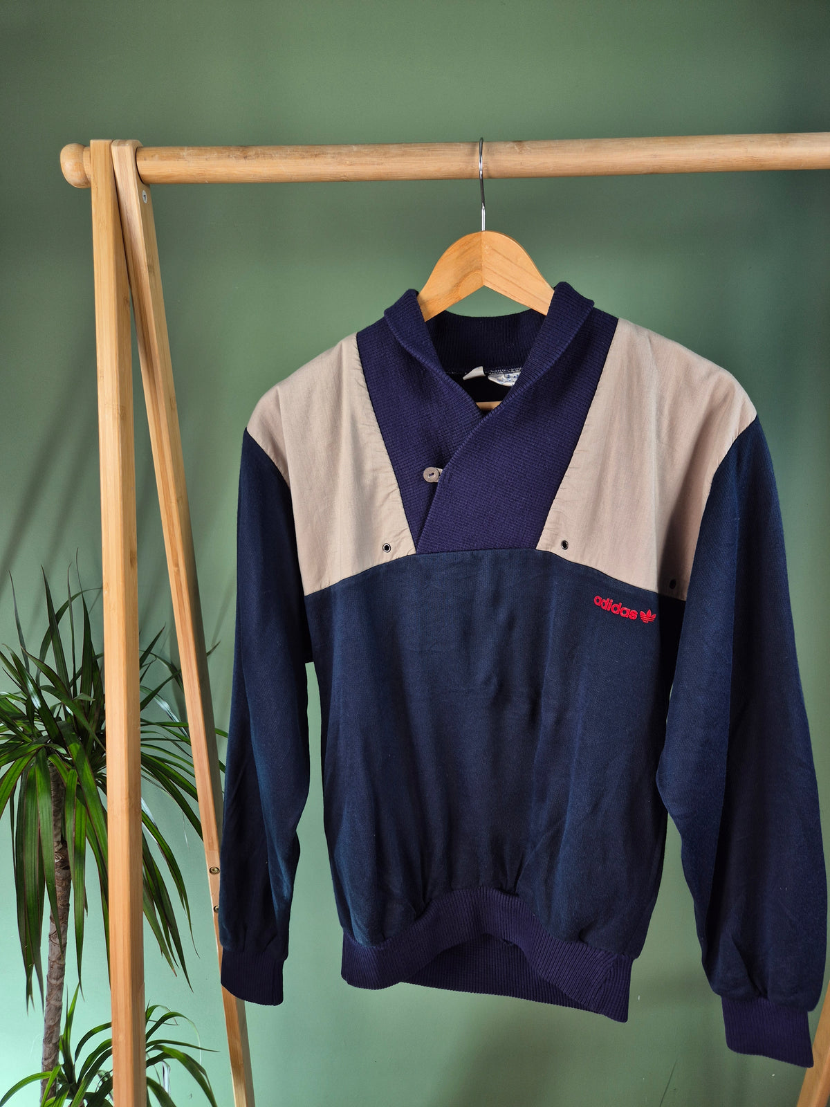 Adidas 70s Sjaalkraag Sweater Heren | Blauw | Maat S