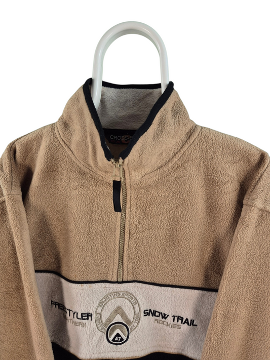 Crazy Fleece 90s Quarter Zip Sweater Heren | Bruin | Maat L