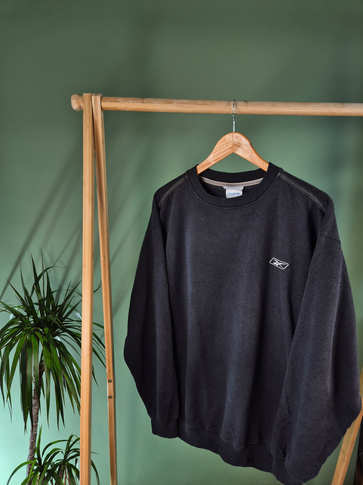 Reebok 90s Chest Logo Sweater Heren | Zwart | Maat M