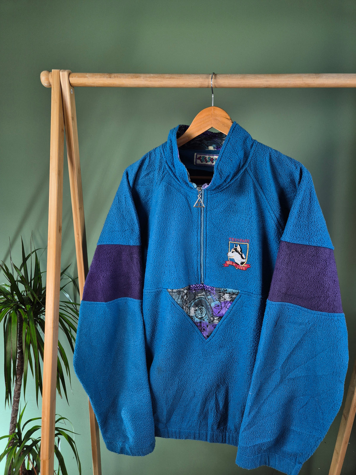 Crazy Fleece 90s Oversized Sweater Dames | Blauw | Maat L