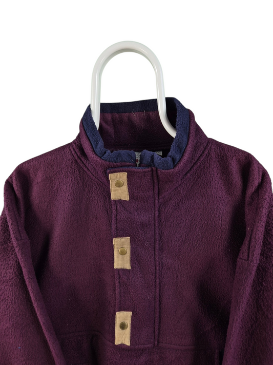 90s Fleece Quarter Zip Sweater Heren | Wijnrood | Maat XL