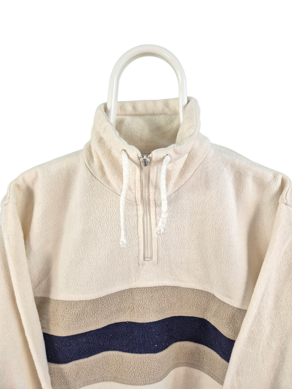 90s Fleece Quarter Zip Sweater Dames | Crème | Maat M