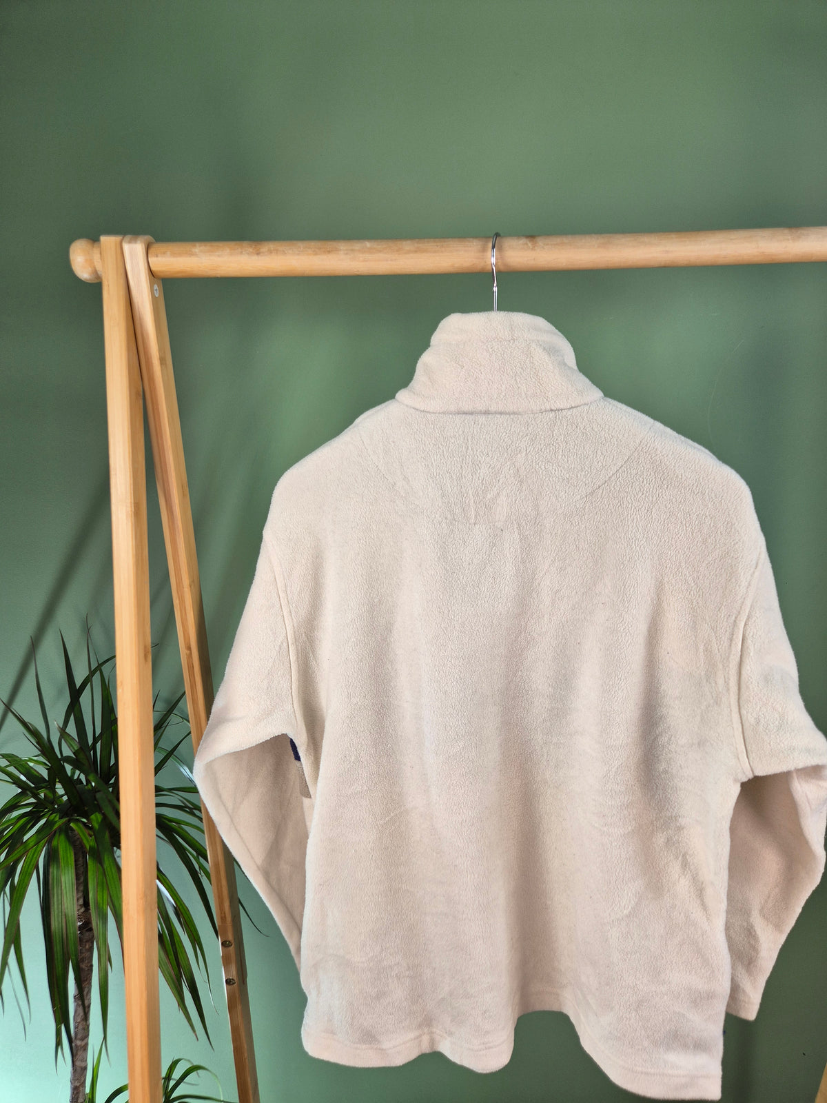 90s Fleece Quarter Zip Sweater Dames | Crème | Maat M
