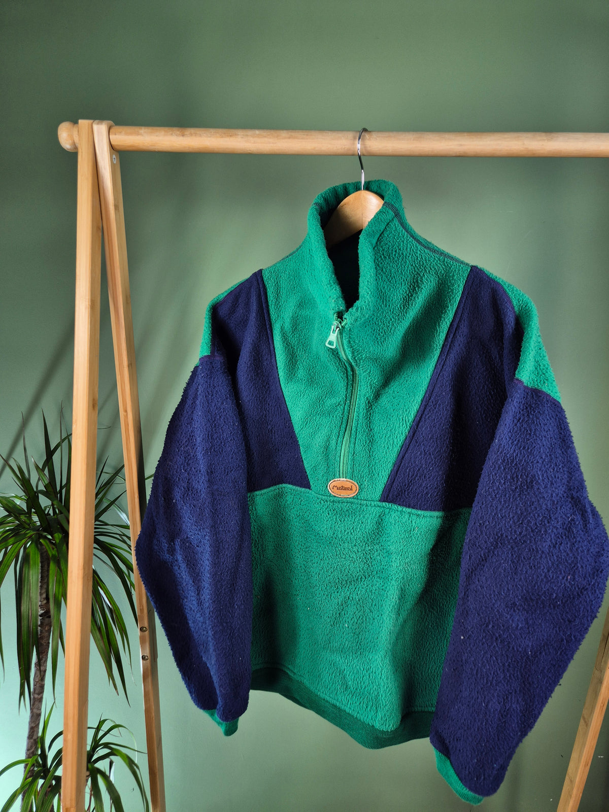 Crazy Fleece 90s Quarter Zip Sweater Dames | Groen | Maat M