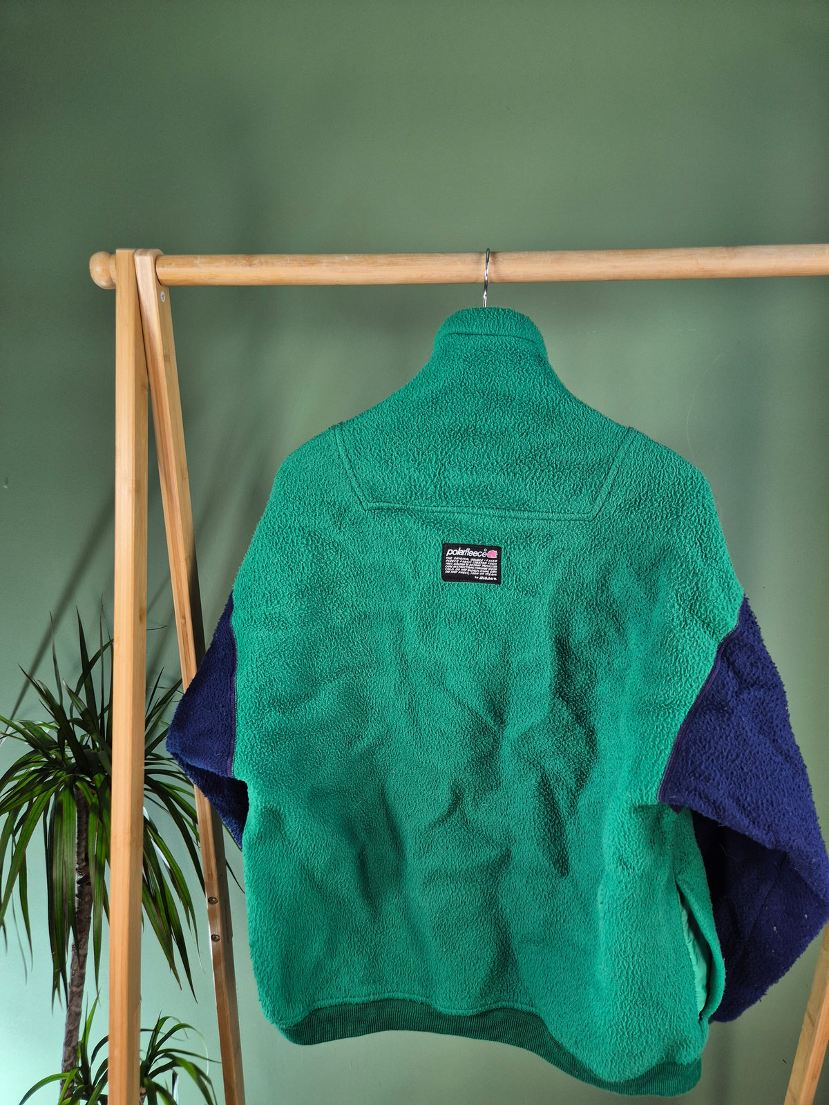 Crazy Fleece 90s Quarter Zip Sweater Dames | Groen | Maat M