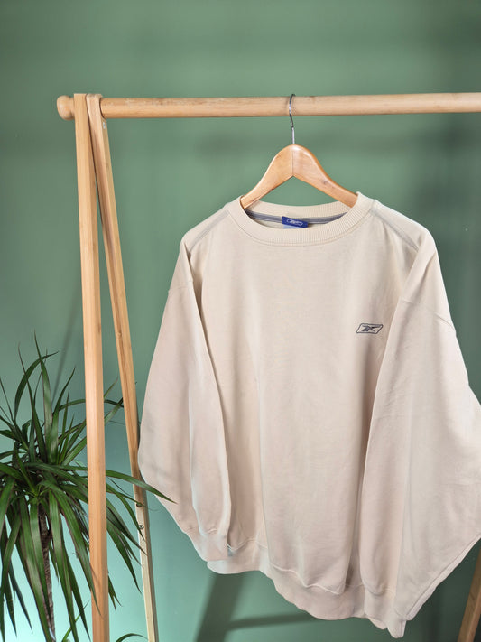 Reebok 90s Chest Logo Sweater Heren | Beige | Maat L