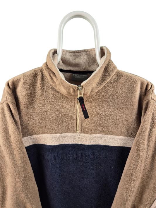 Fleece Quarter Zip Sweater Heren | Blauw | Maat M