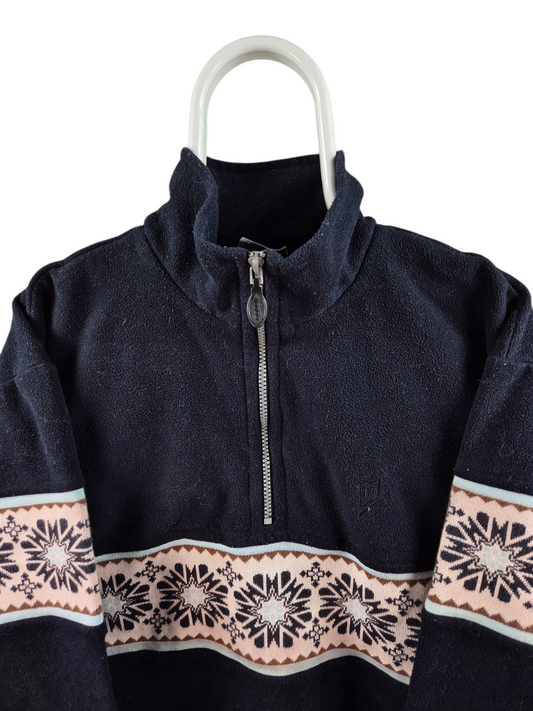 Crazy 90s Fleece Quarter Zip Sweater Dames | Zwart | Maat M