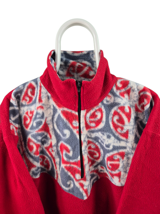 Crazy 90s Fleece Oversized Sweater Dames | Rood | Maat M