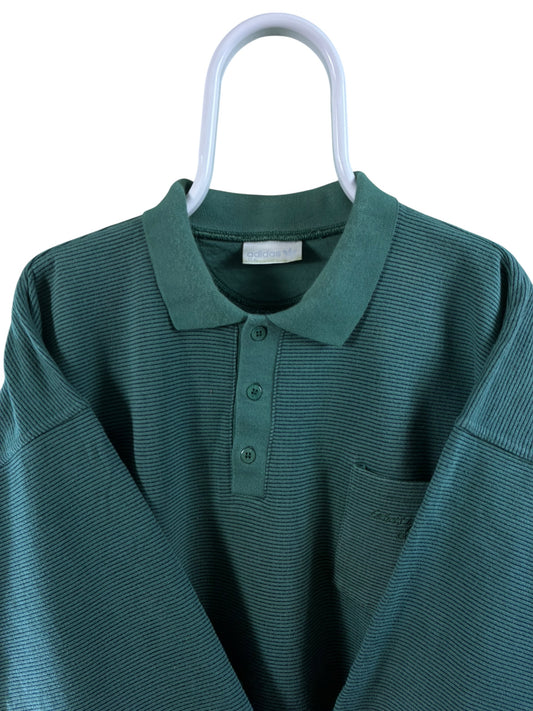 Adidas 80s thin stripe polo sweater maat L