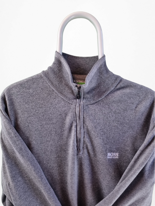 Hugo Boss Quarter Zip Trui Heren | Grijs | Maat XL