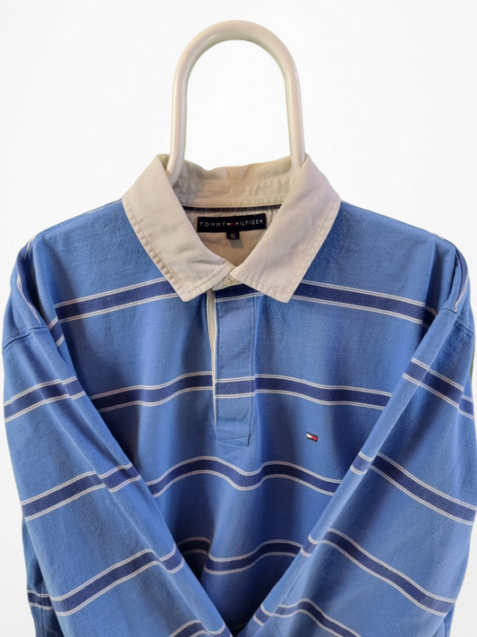 Tommy Hilfiger stripes long sleeve polo maat XL