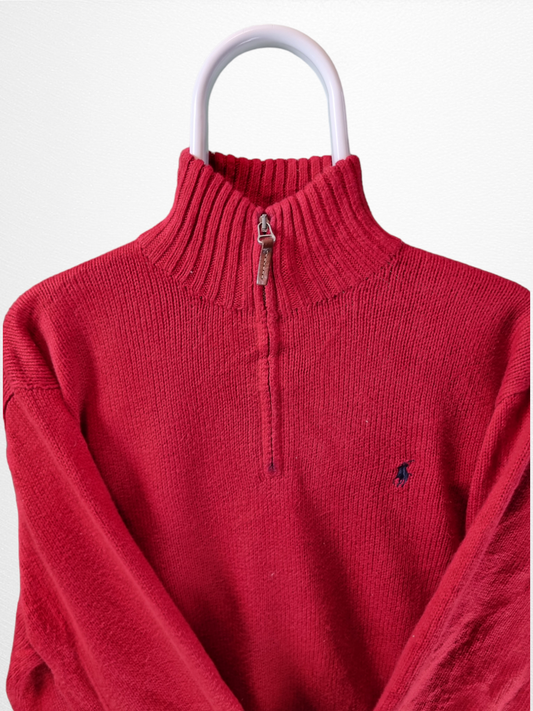 Ralph Lauren Quarter Zip Sweater Heren | Rood | Maat M