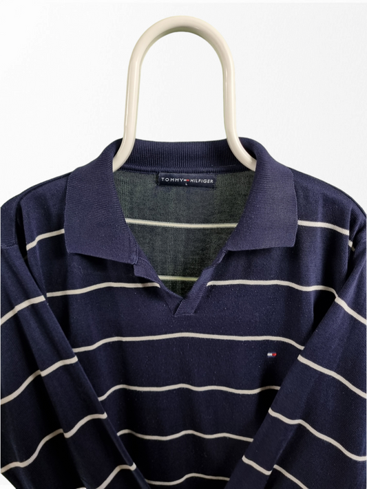 Tommy Hilfiger striped polokraag trui maat L