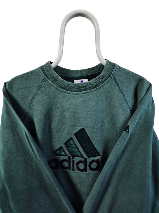 Adidas RARE embroidered 90s logo sweater maat M