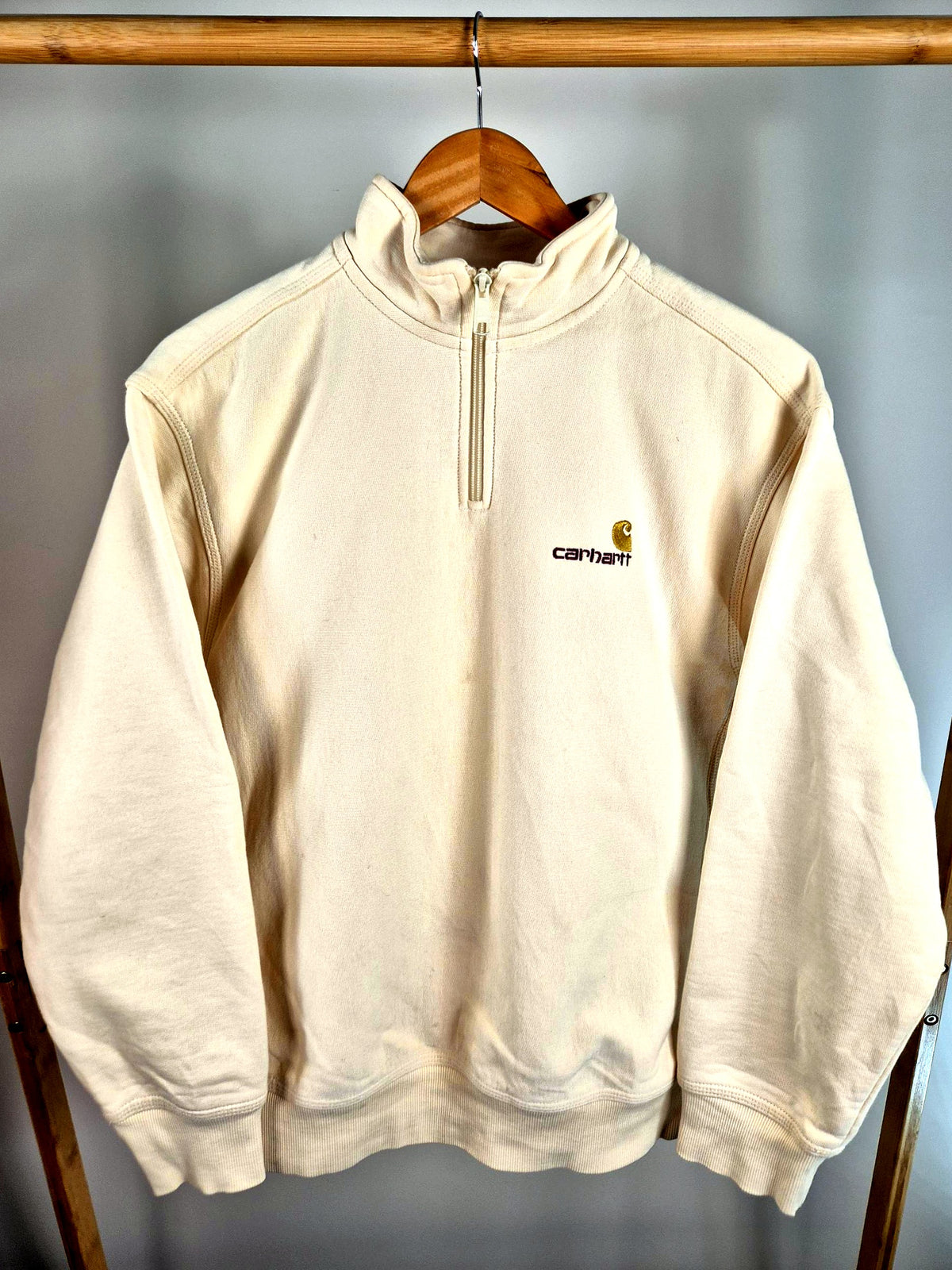 Carhartt Quarter Zip Sweater Heren | Creme | Maat S