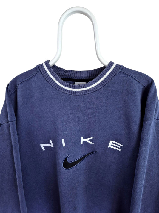 Nike 90s Spell Out Sweater Heren | Blauw | Maat L