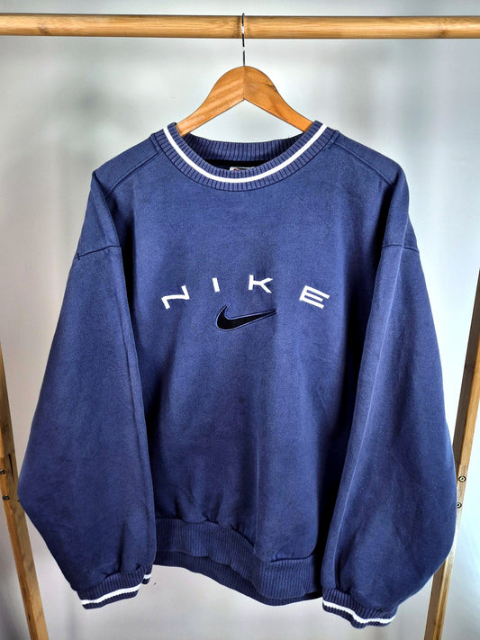 Nike 90s Spell Out Sweater Heren | Blauw | Maat L