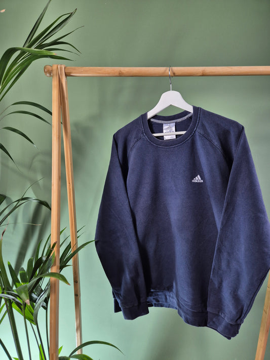 Adidas Chest Logo Sweater Heren | Blauw | Maat M