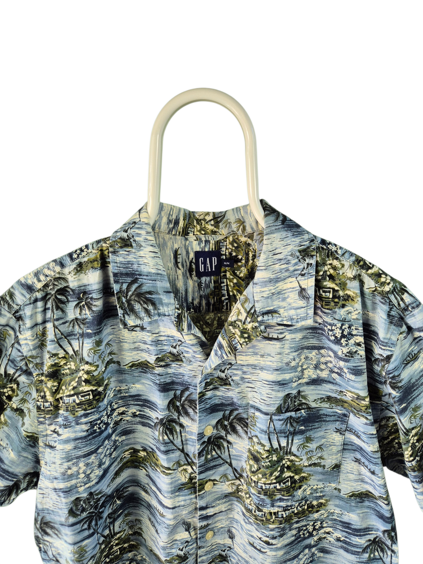 GAP Short Sleeve Shirt Heren | Blauw | M