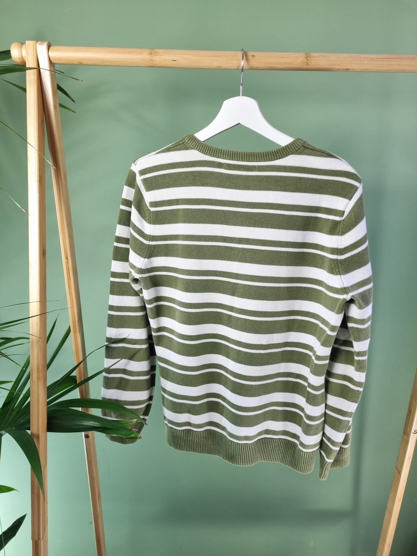 Tommy Hilfiger Gestreepte Trui Dames | Groen | Maat XL
