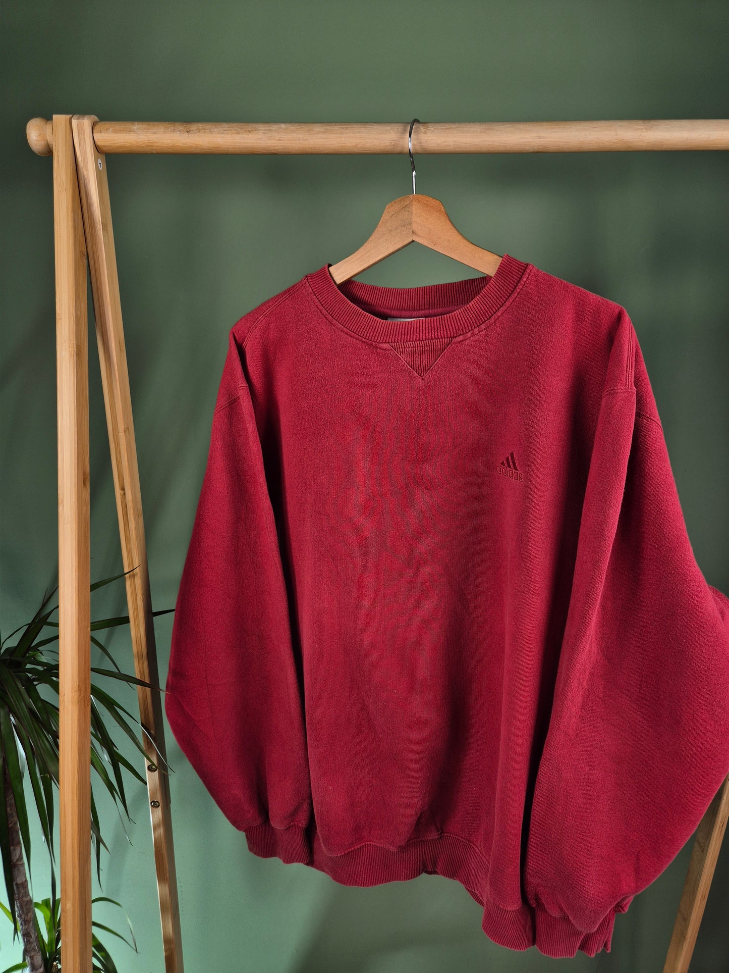 Adidas 90s Chest Logo Sweater Heren | Rood | Maat L