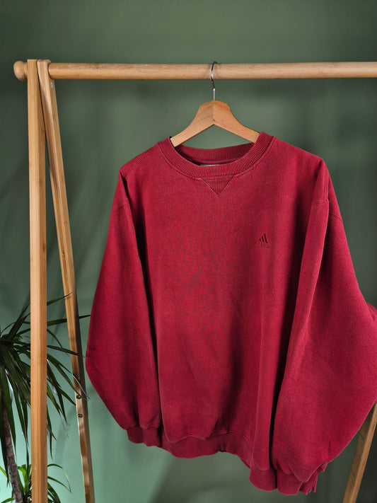 Adidas 90s Chest Logo Sweater Heren | Rood | Maat L