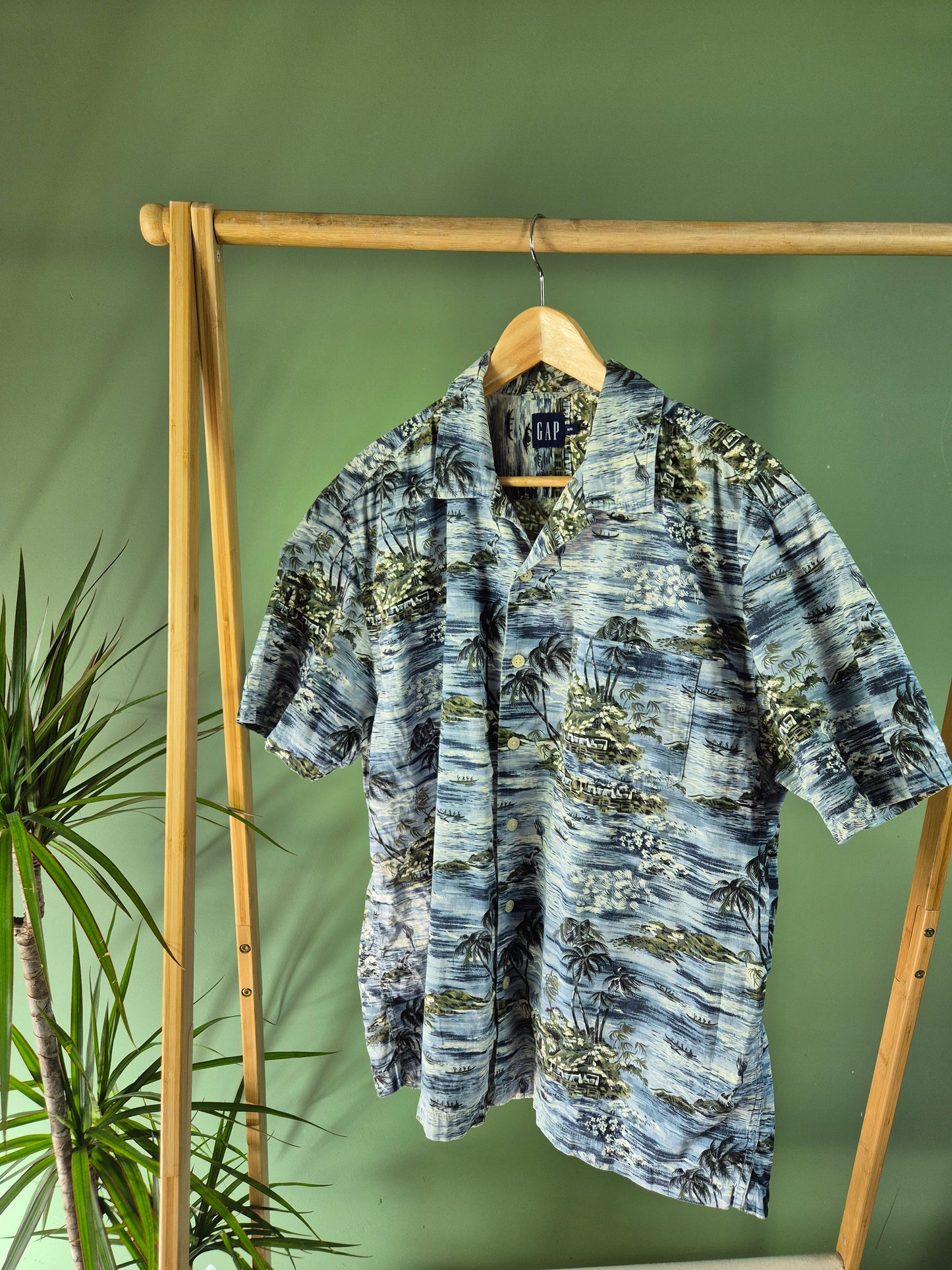 GAP Short Sleeve Shirt Heren | Blauw | M