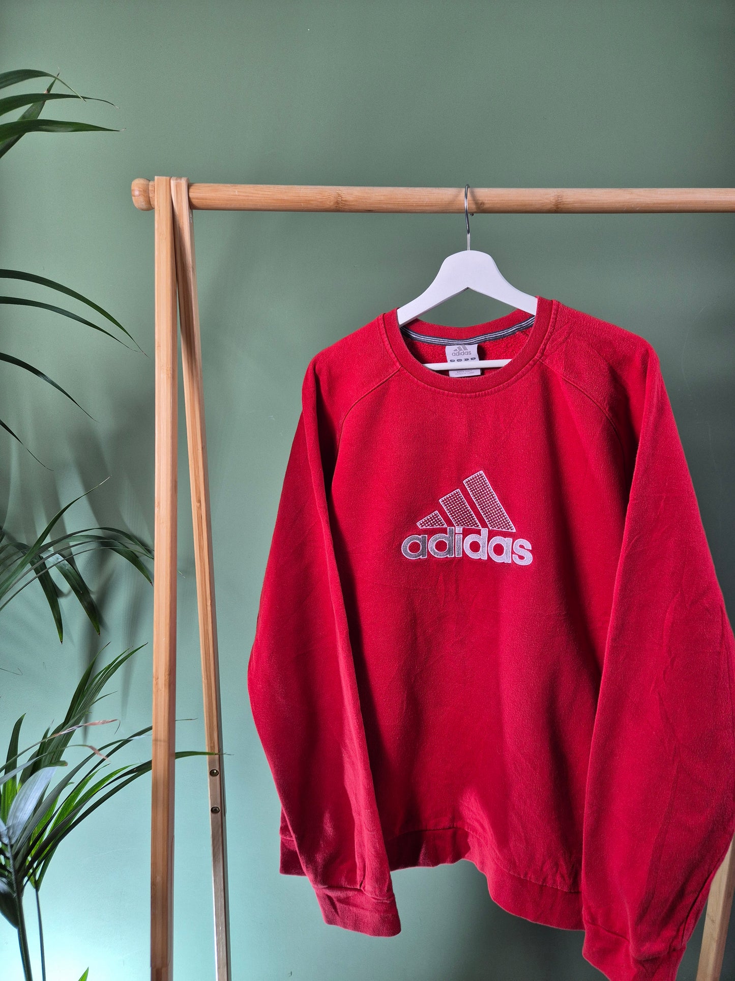 Adidas Front Logo Sweater Heren | Rood | Maat L
