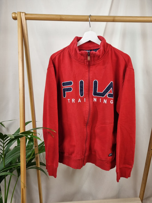 Fila embroidered text zipper maat XL