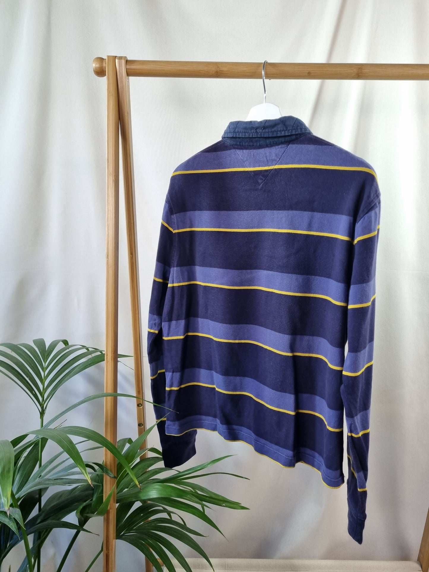 Tommy Hilfiger striped LS polo maat M