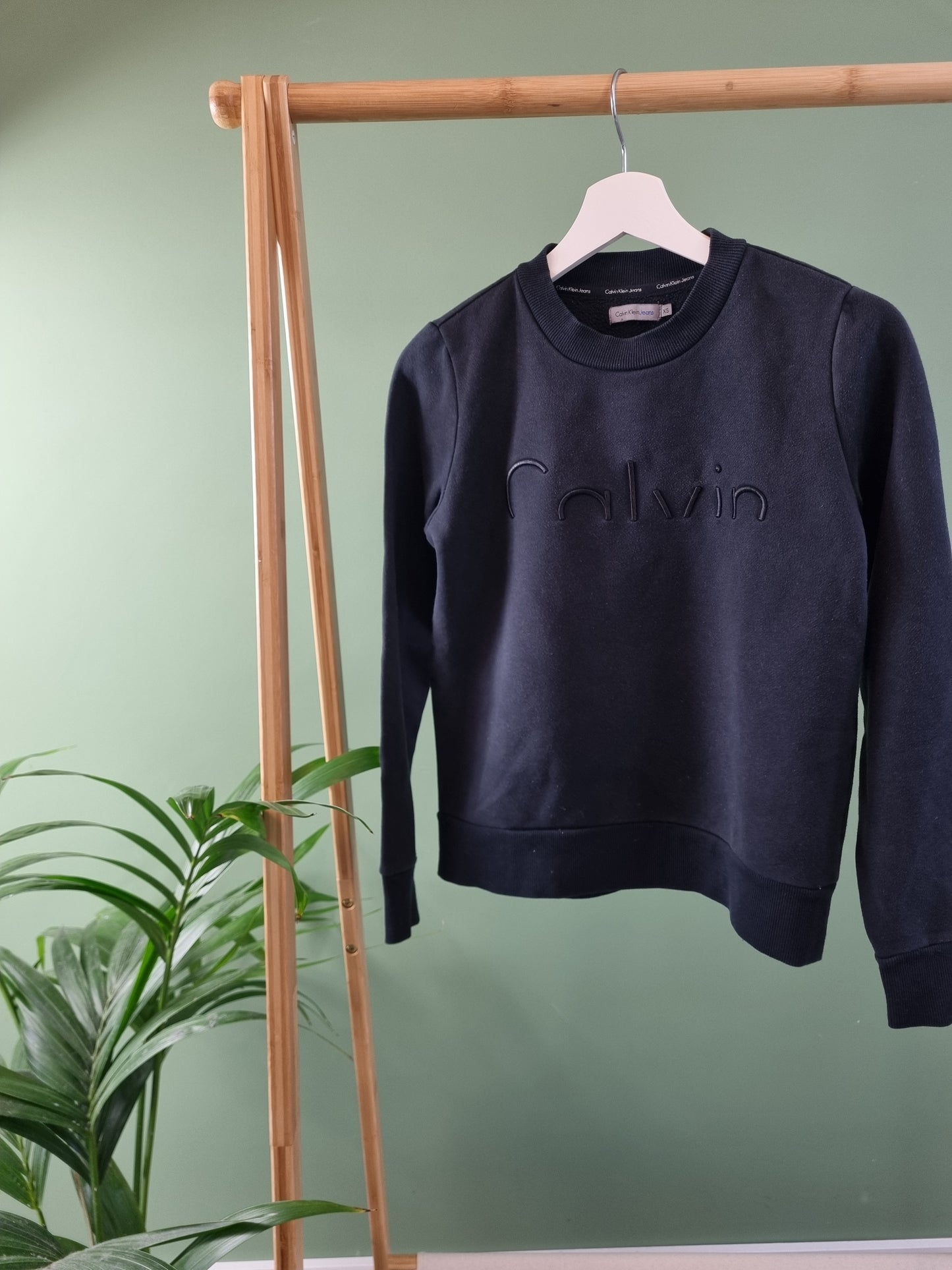 Calvin Klein embroidered text sweater maat XS