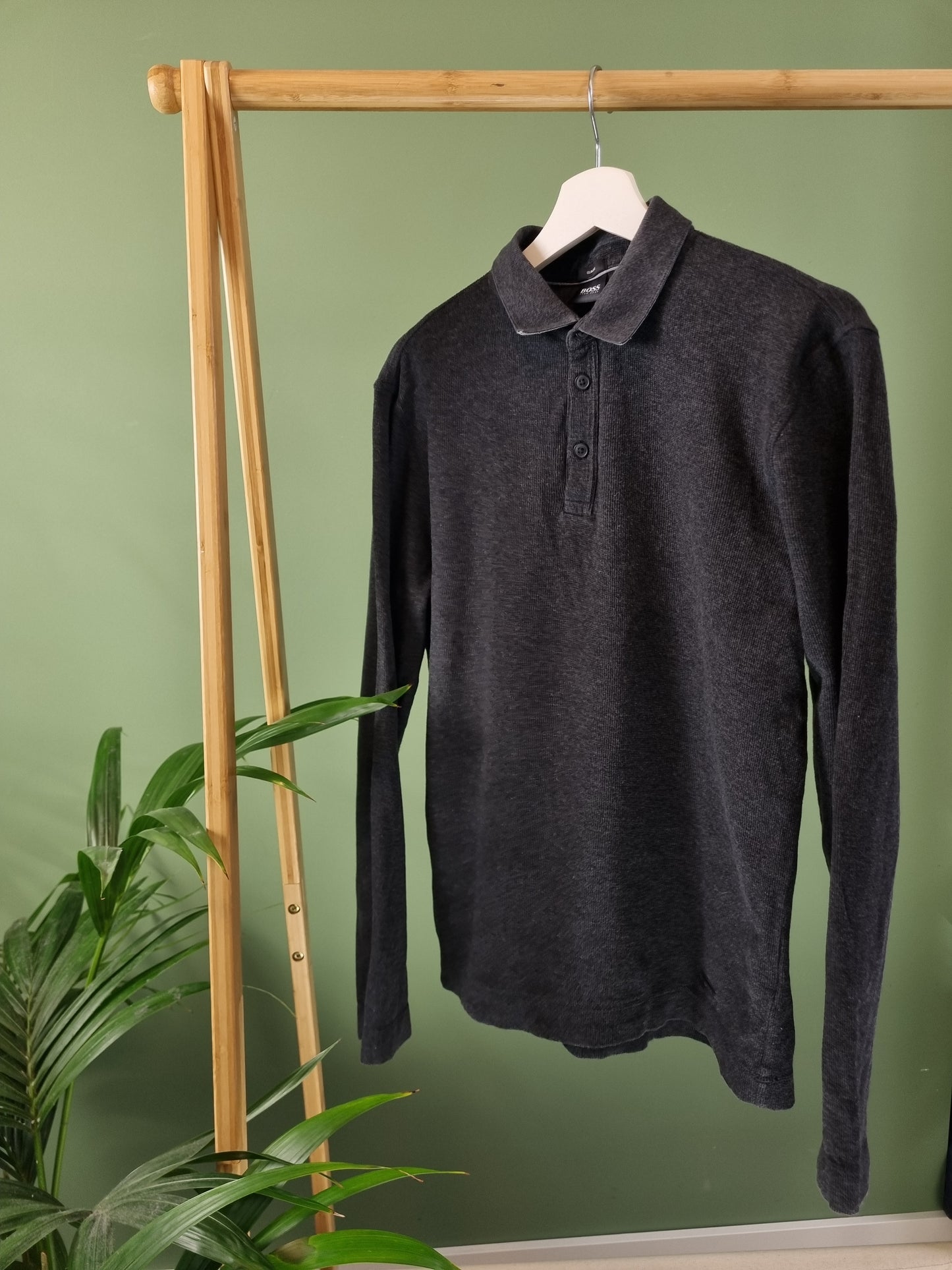 Hugo Boss Long sleeve slim fit polo maat M