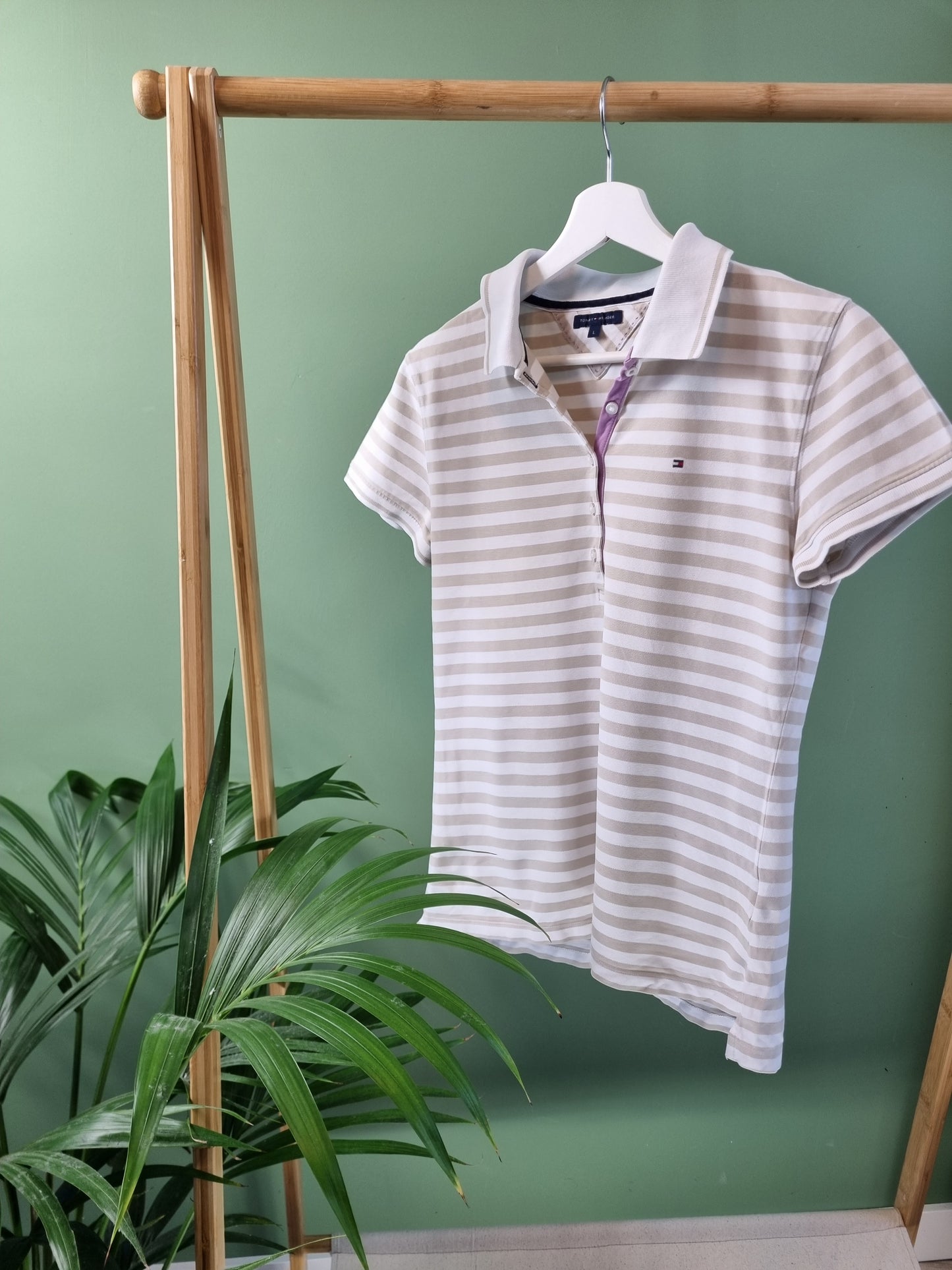 Tommy Hilfiger stripe polo maat L