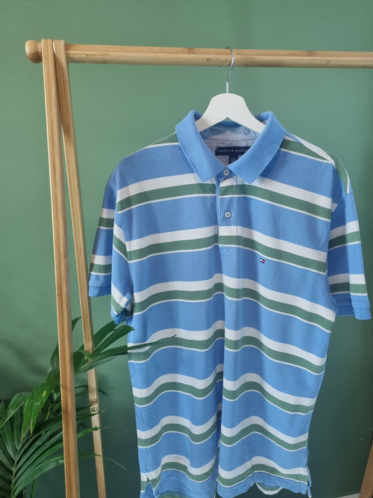 Tommy Hilfiger stripe polo maat L