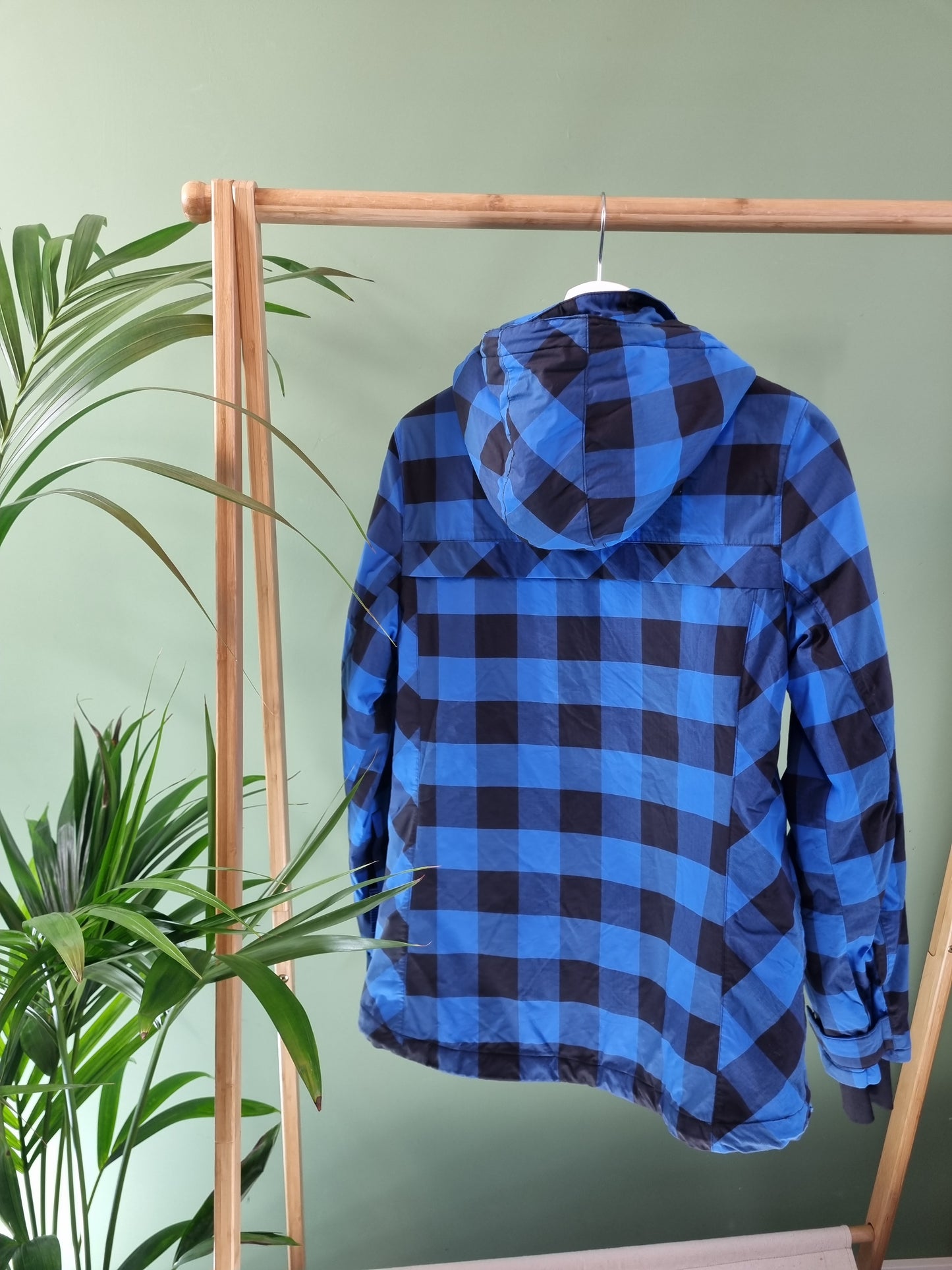 Adidas check print herfst/winterjas maat M