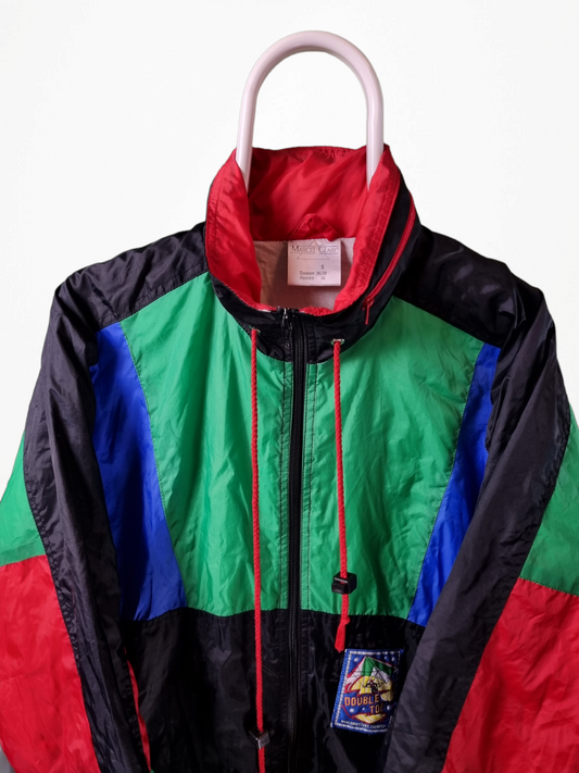 Vintage 80/90s kleuren regenjas maat S