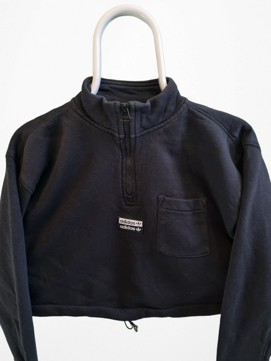 Adidas cropped center logo sweater maat XS