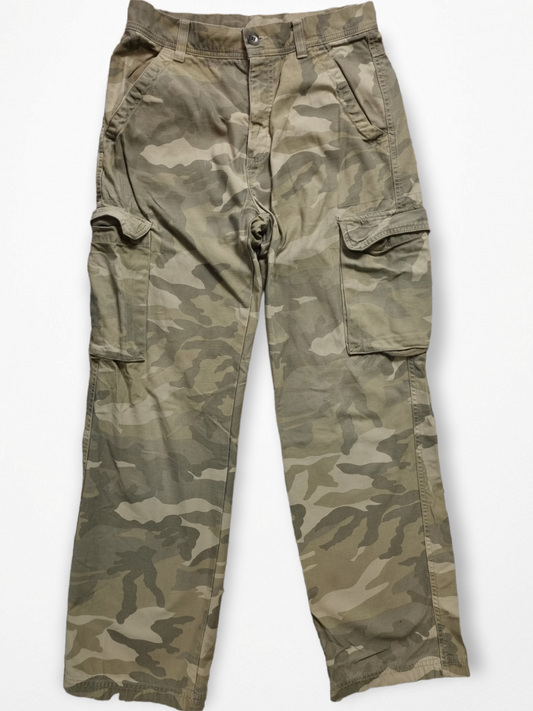 Vintage camouflage cargo broek maat W30L32